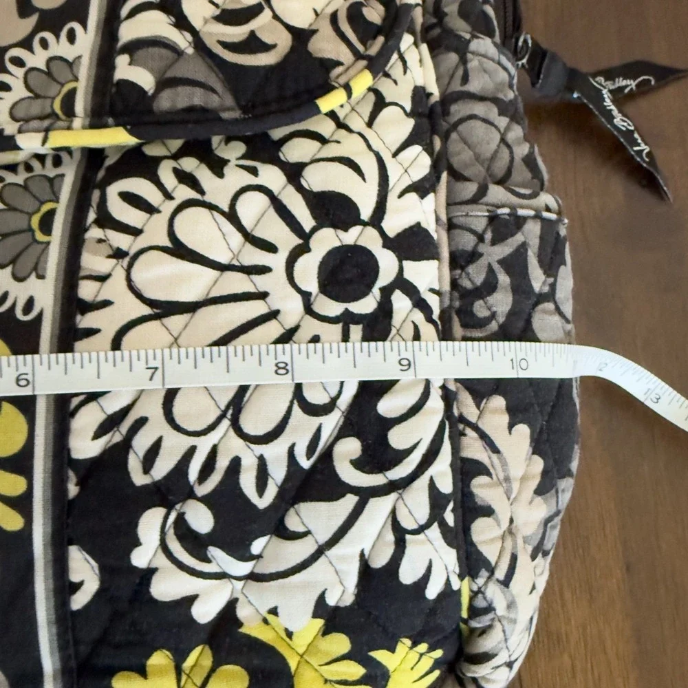 Vera Bradley Backpack Retired Baroque Yellow Black‎ Quilted Cotton Bag
